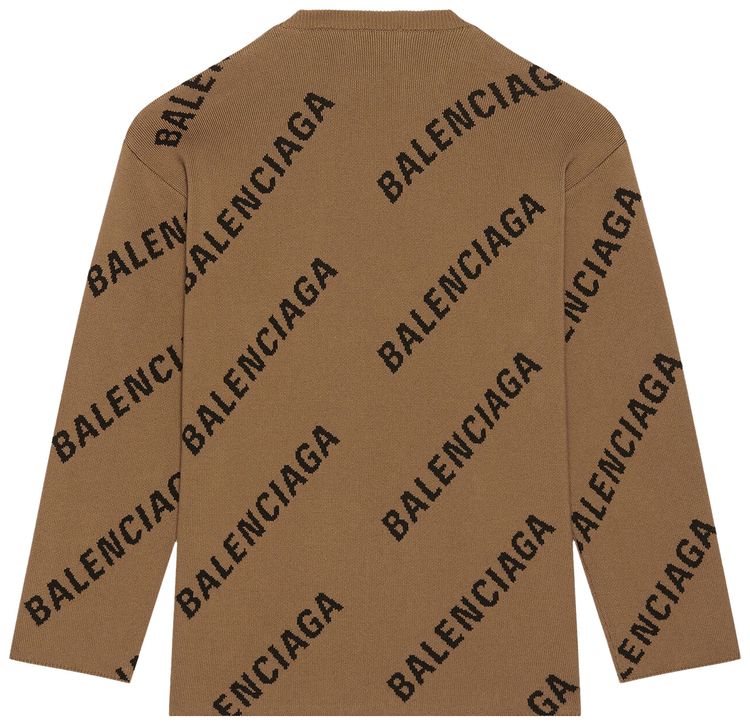Balenciaga Allover Logo Crewneck Black