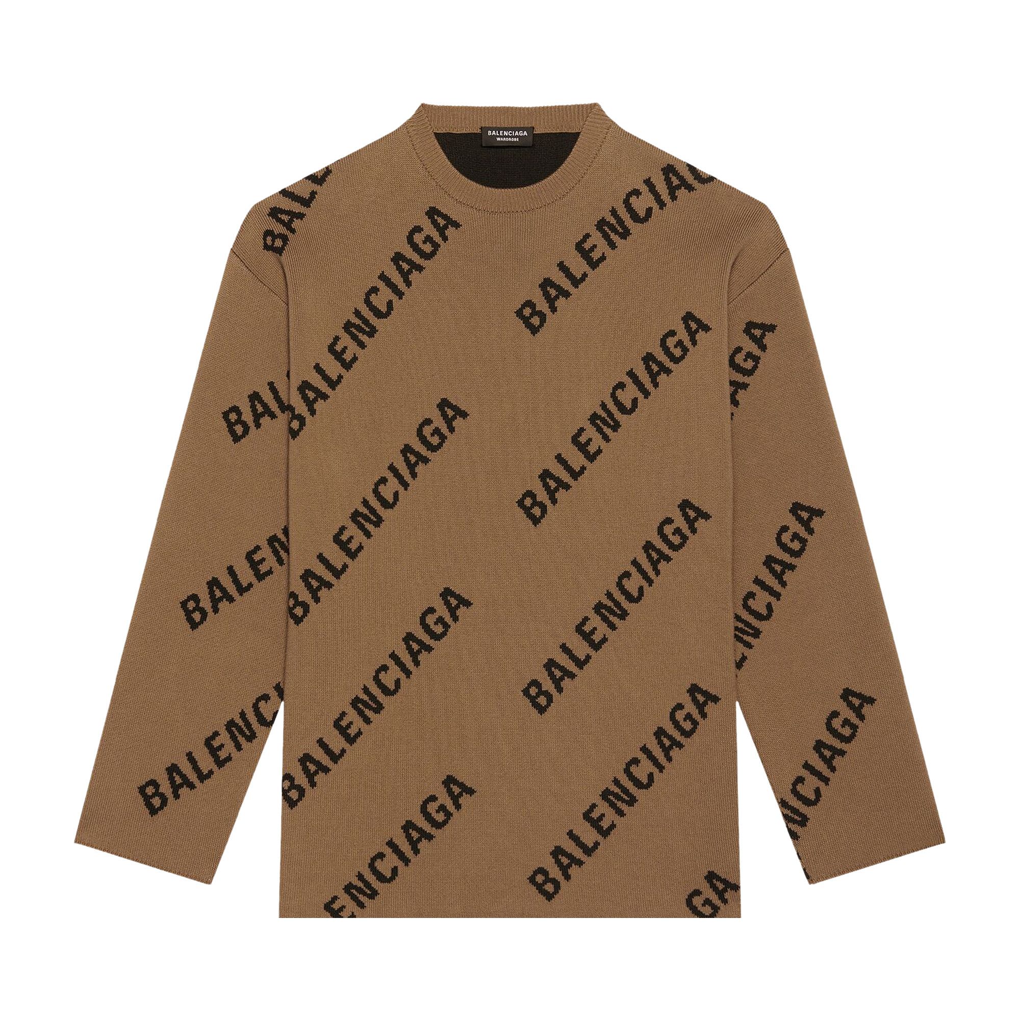 Balenciaga allover hot sale logo crewneck