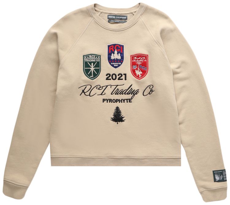 Reese Cooper Patches Embroidered Crew Khaki