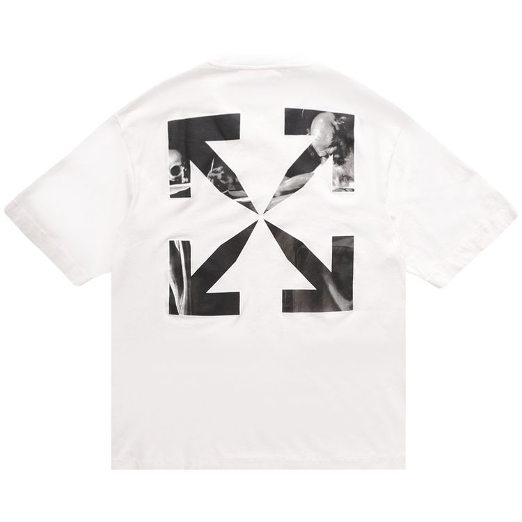 Off White Carav Arroshort Sleeve Over Skate Tee WhiteBlack