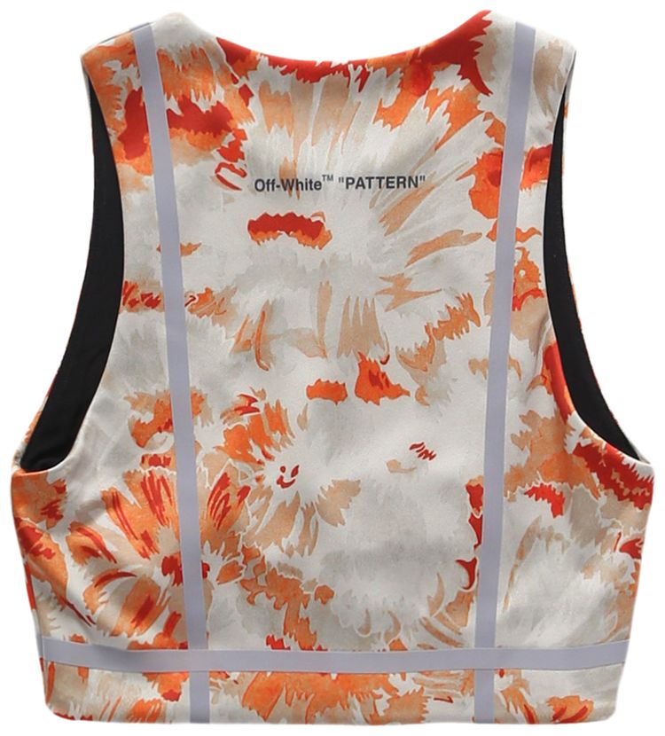 Off White Floral Jersey Bra GreyOrange