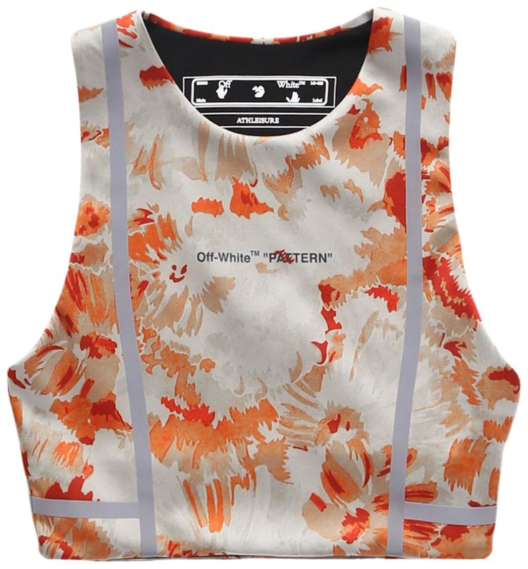 Off White Floral Jersey Bra GreyOrange