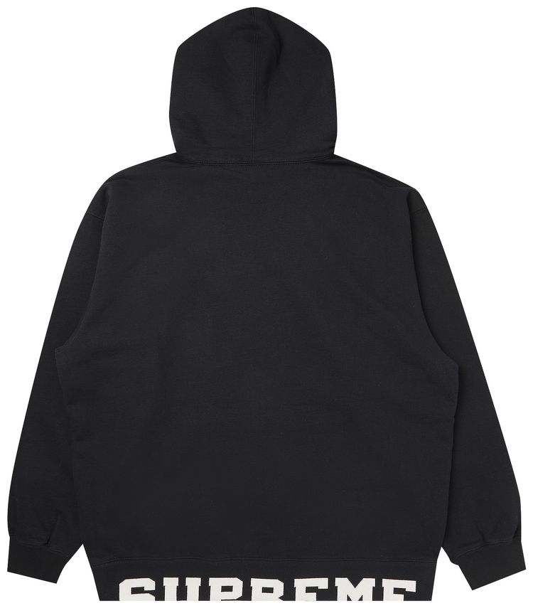 Supreme Cropped Logos Hooded Sweatshirt Black