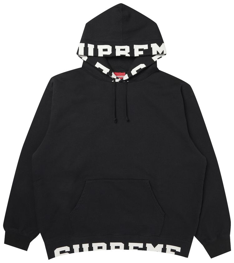 Supreme Cropped Logos Hooded Sweatshirt Black