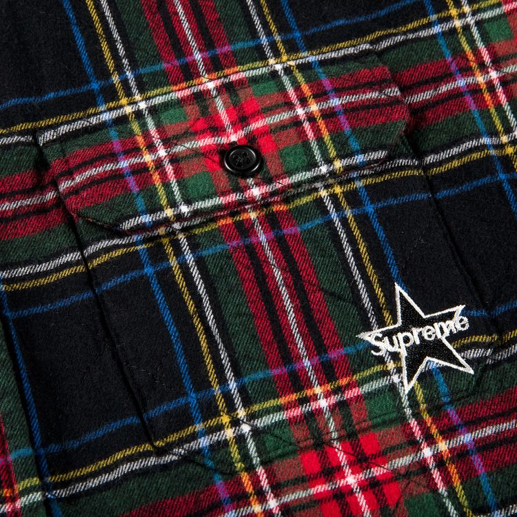 Supreme Quilted Plaid Flannel Shirt Black