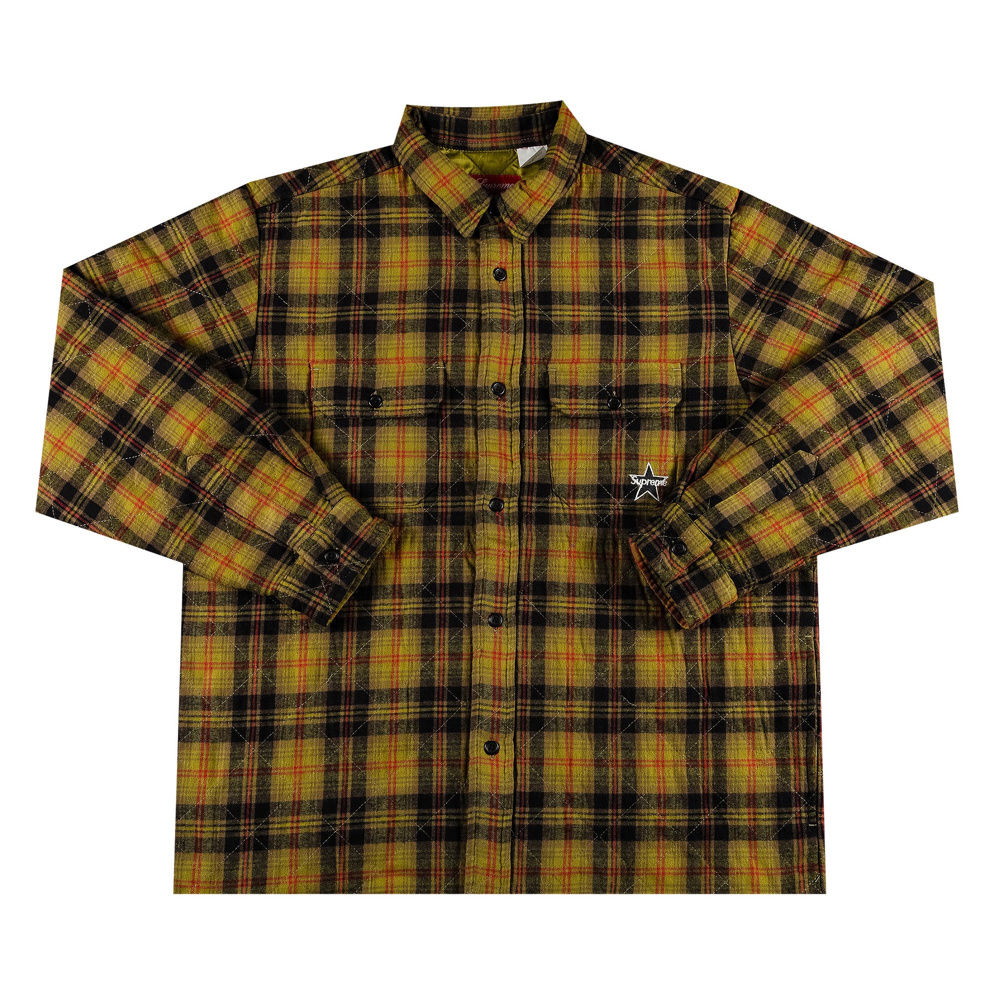 Supreme Quilted Plaid Flannel Olive S