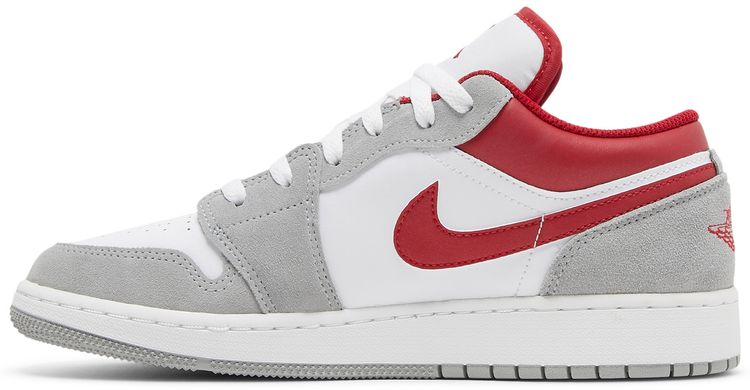 Air Jordan 1 Low SE GS Light Smoke Grey Gym Red