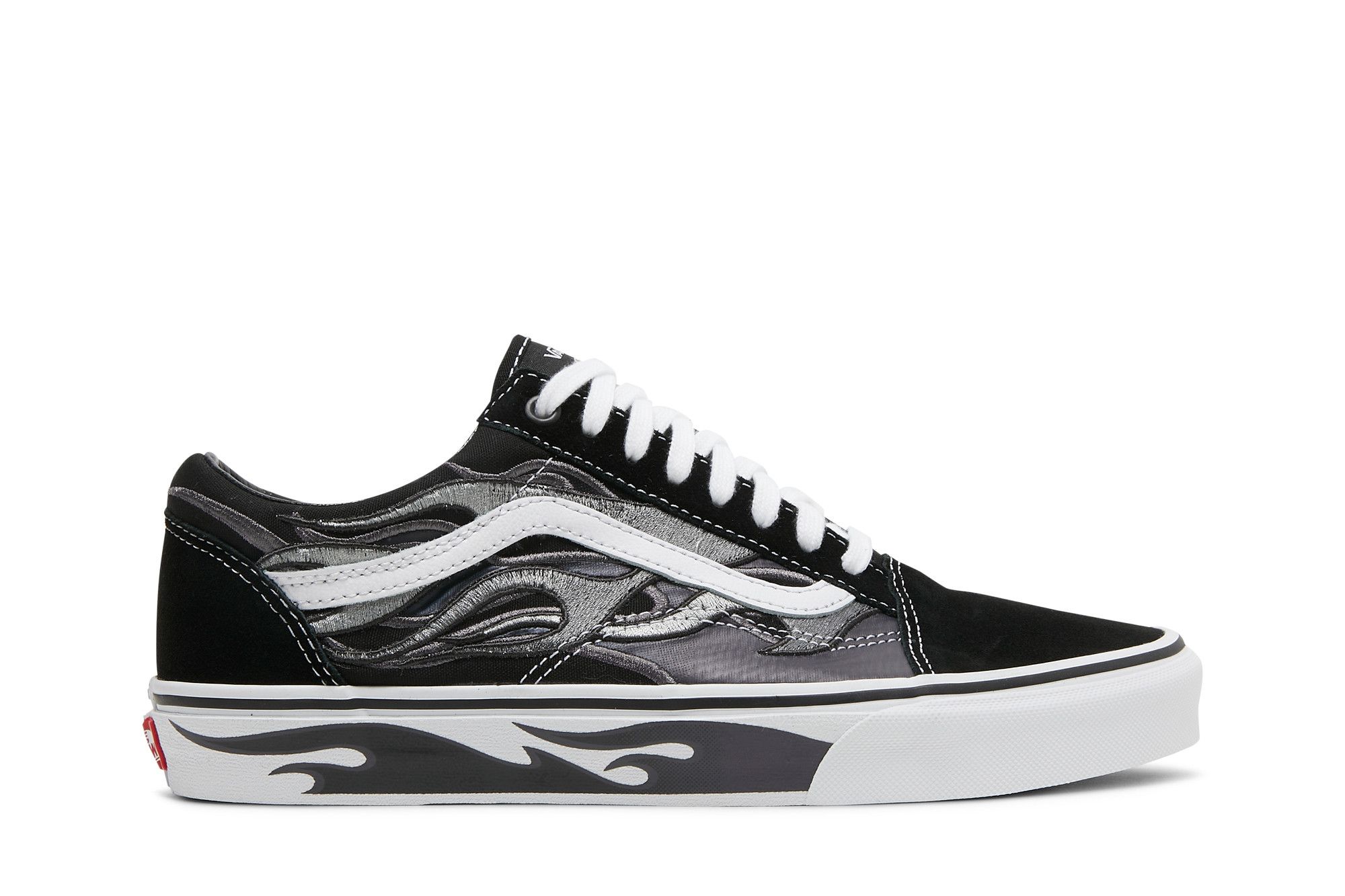 Vans old skool black flame outlet