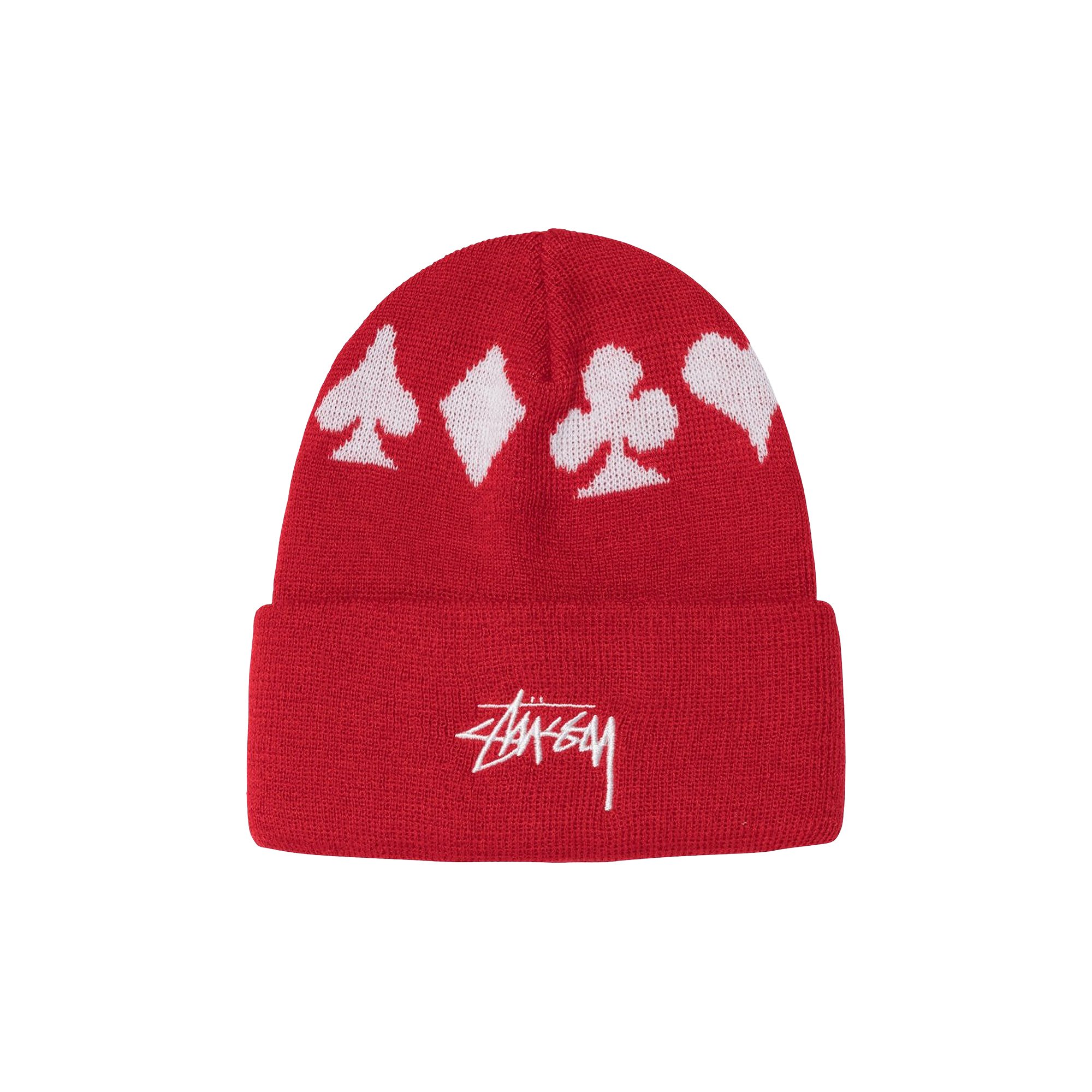 Buy Stussy Full Suite Jacquard Cuff Beanie 'Red' - 1321060 RED | GOAT
