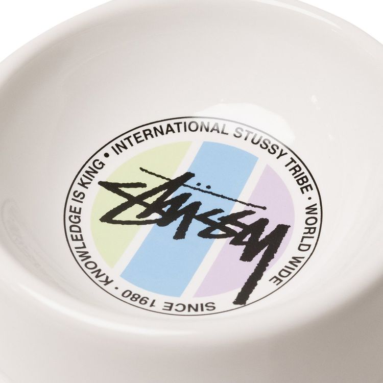 Stussy Stock Dot Pet Bowl White
