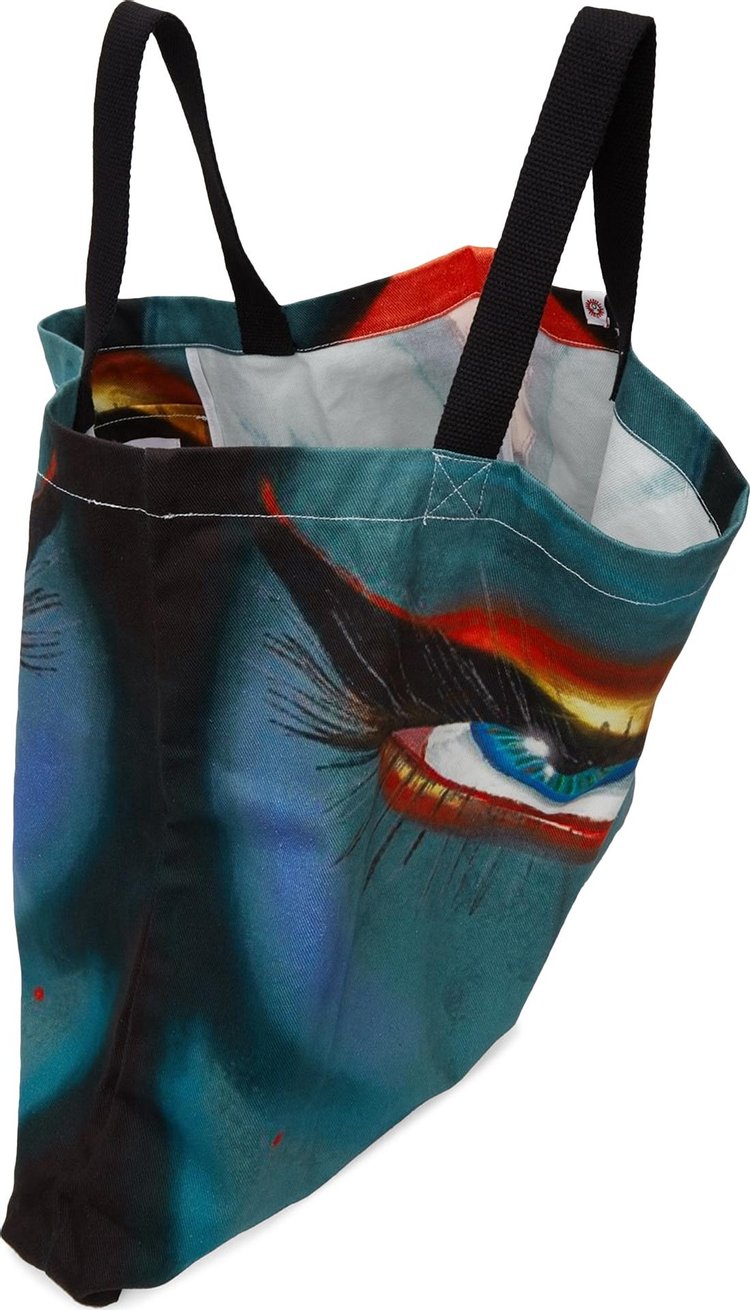 Charles Jeffrey Loverboy Face Print Tote Blueface