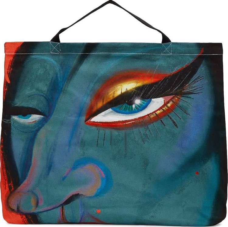 Charles Jeffrey Loverboy Face Print Tote Blueface