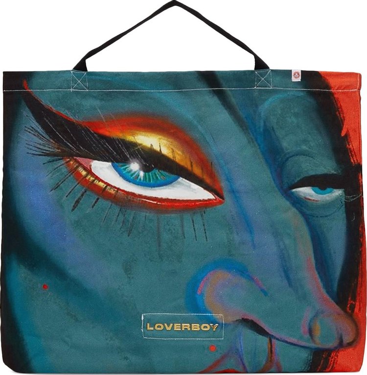 Charles Jeffrey Loverboy Face Print Tote 'Blueface'
