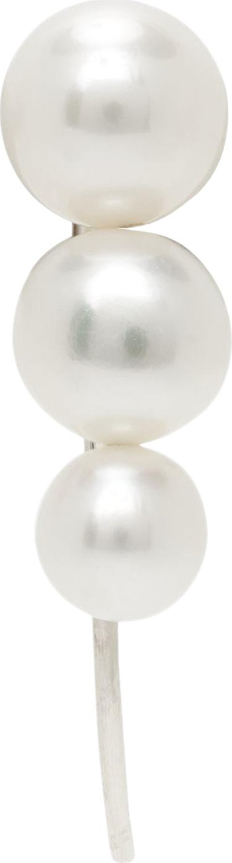 Saskia Diez 3 Pearl Earrings Silver