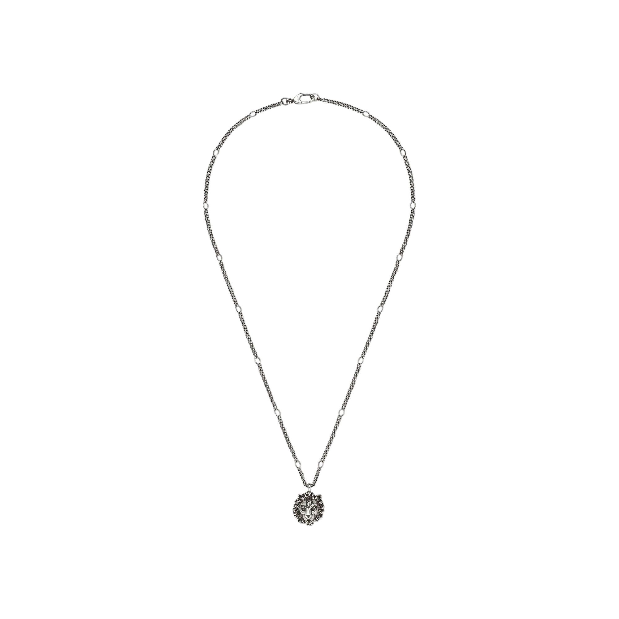 Gucci lion head necklace deals