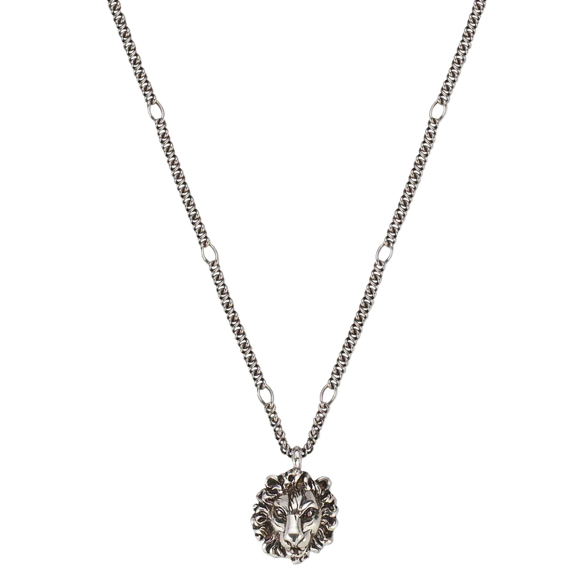 Buy Gucci Lion Head Necklace 'Aged Palladium' - 410673 I4601 8111 | GOAT