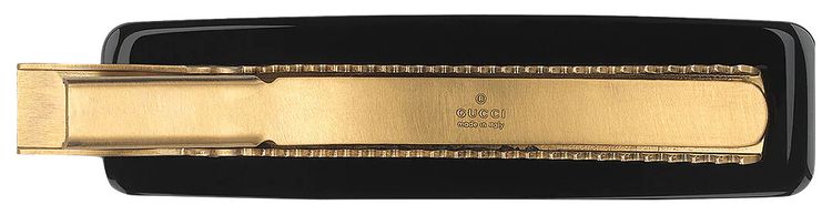 Gucci Crystal Single Hair Clip Black