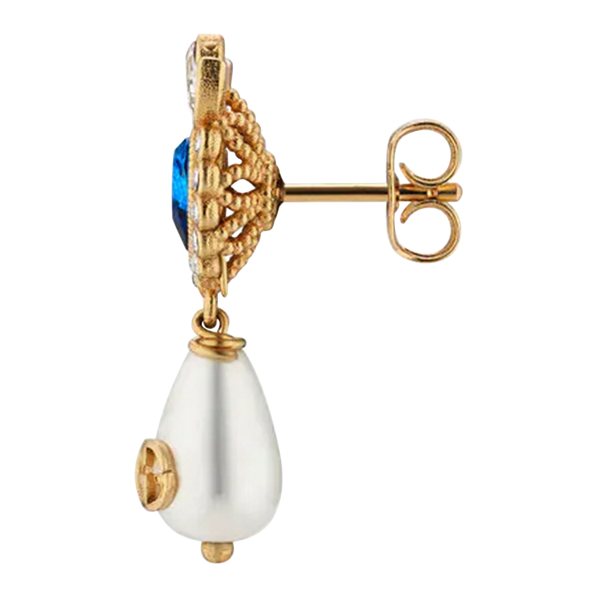 Buy Gucci Crystal Heart Earrings 'Gold Metal' - 661376 I6325