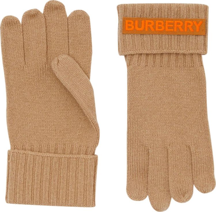 Burberry Logo Appliqué Cashmere Gloves 'Archive Beige'