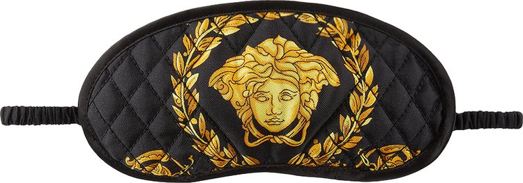 Versace Crete De Fleur Silk Sleep Mask 'Black/Gold'