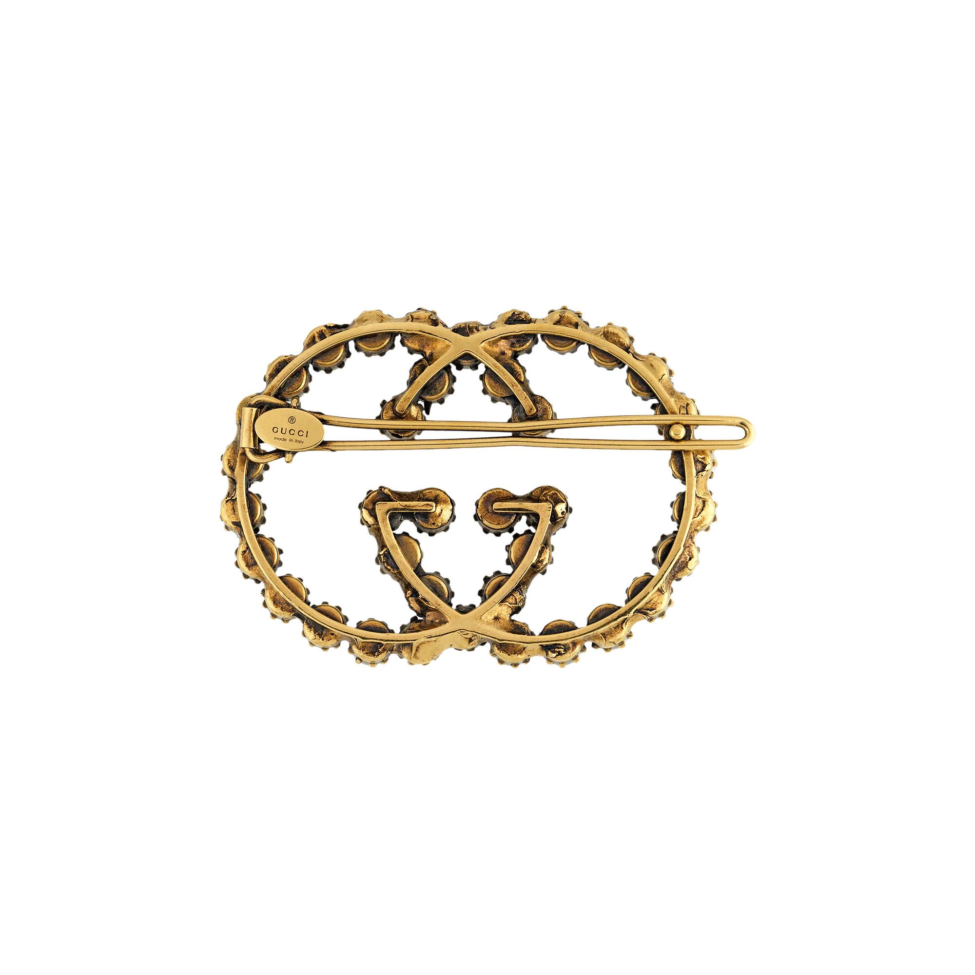 Buy Gucci Crystal Interlocking G Hair Clip 'Gold/Multicolor