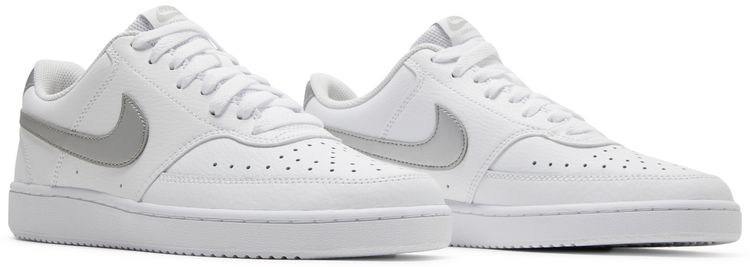Nike Wmns Court Vision Low White Metallic Silver