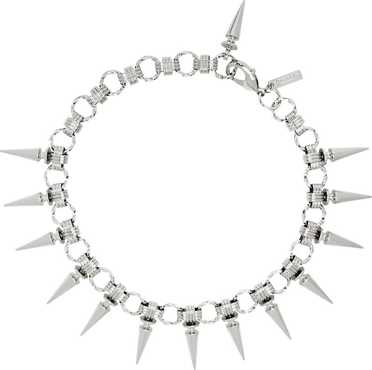 Junya Watanabe Spike Studded Chain Necklace Silver