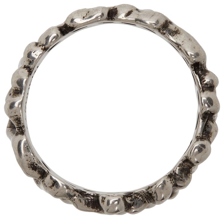 Saint Laurent Bones Ring Oxidized Silver
