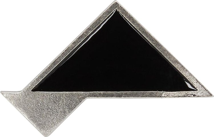 Saint Laurent Geometric Brooch 'Oxidized Silver'