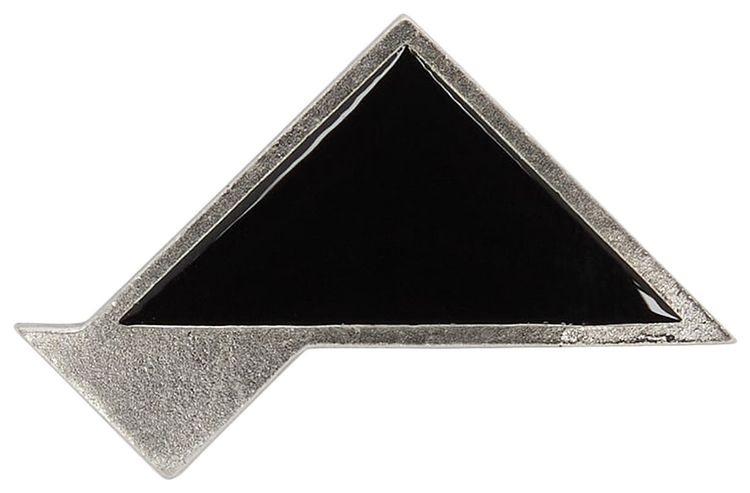Saint Laurent Geometric Brooch Oxidized Silver