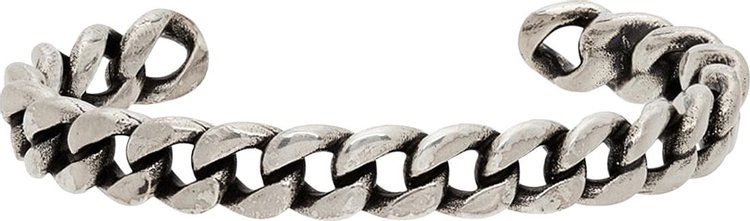 Saint Laurent Curb Chain Cuff Bracelet 'Argent'