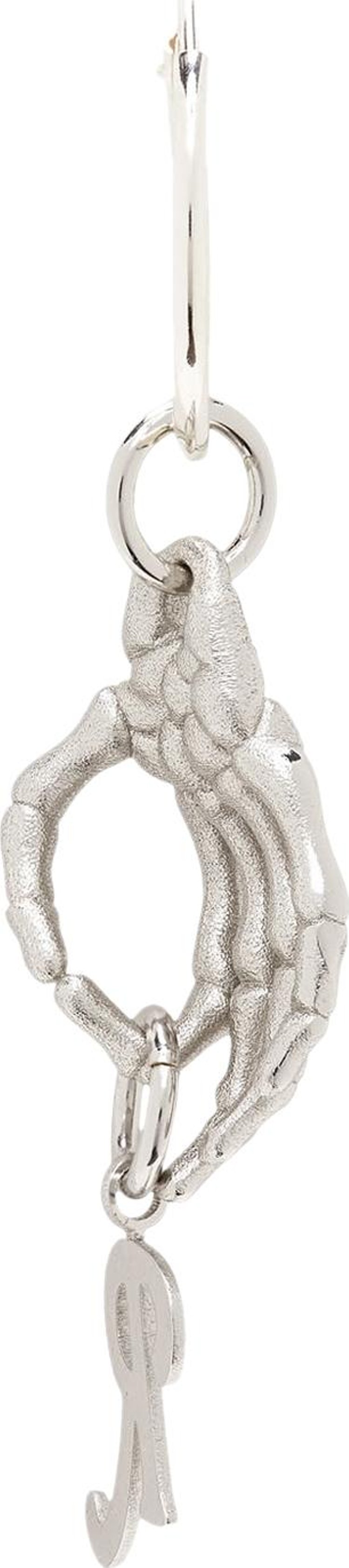 Raf Simons Skeleton Hand Single Earring Silver