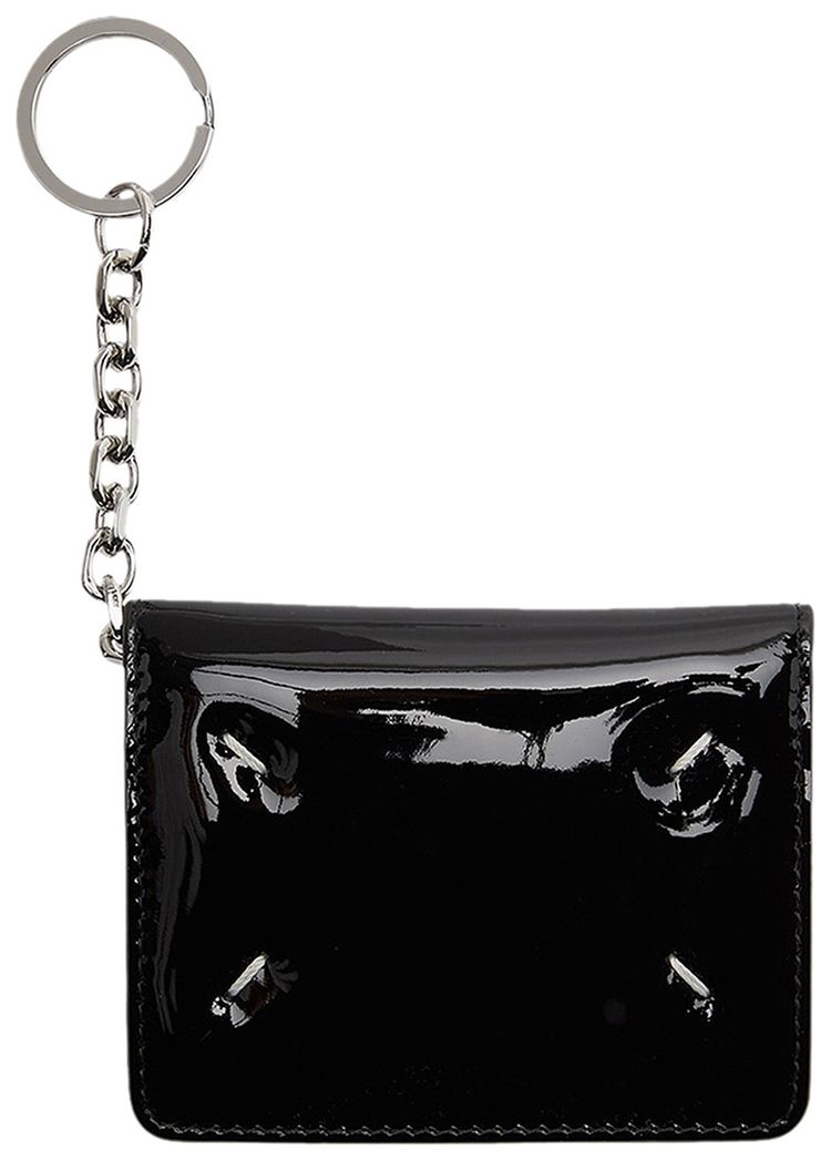 Maison Margiela Patent Keyring Card Holder Black