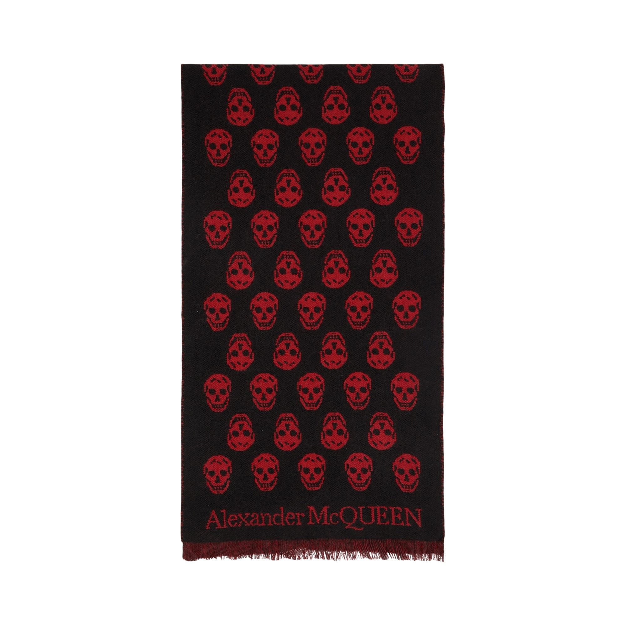 Alexander mcqueen red skull scarf sales