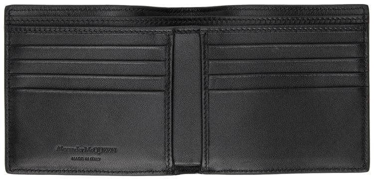 Alexander McQueen Croc Skull Bifold Wallet Black