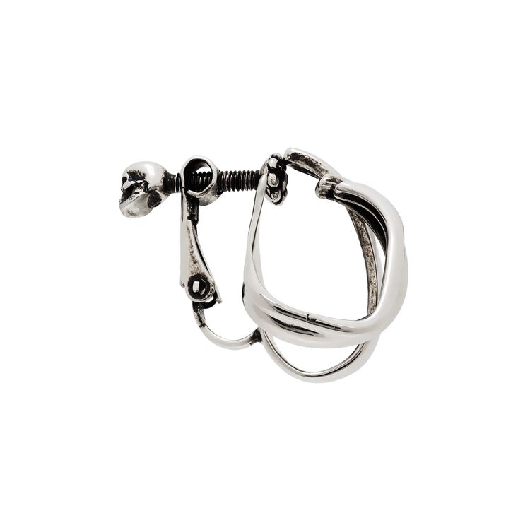 Alexander McQueen Punk Screw Back Single Earring Silver