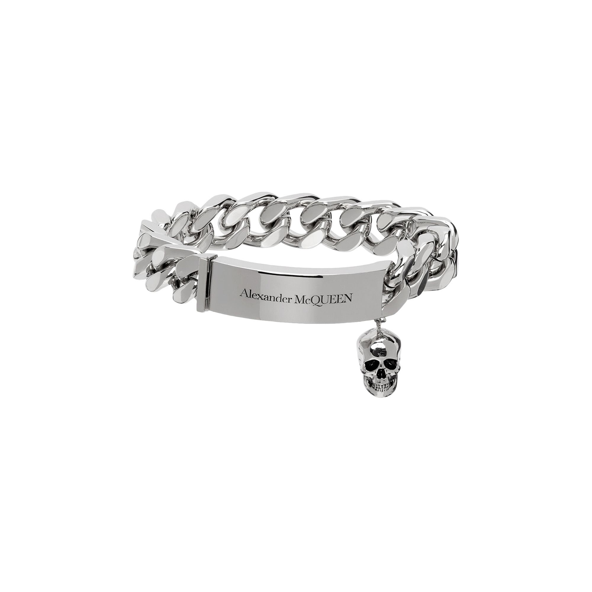 Buy Alexander McQueen Skull Charm Curb Chain Bracelet
