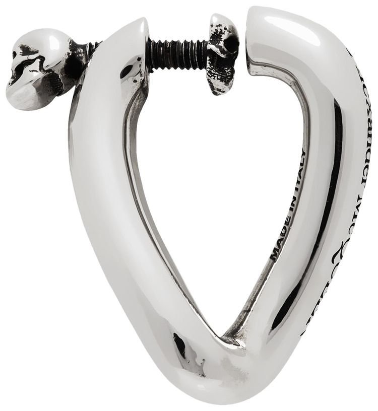 Alexander McQueen Hoop Skull Single Earring Silver