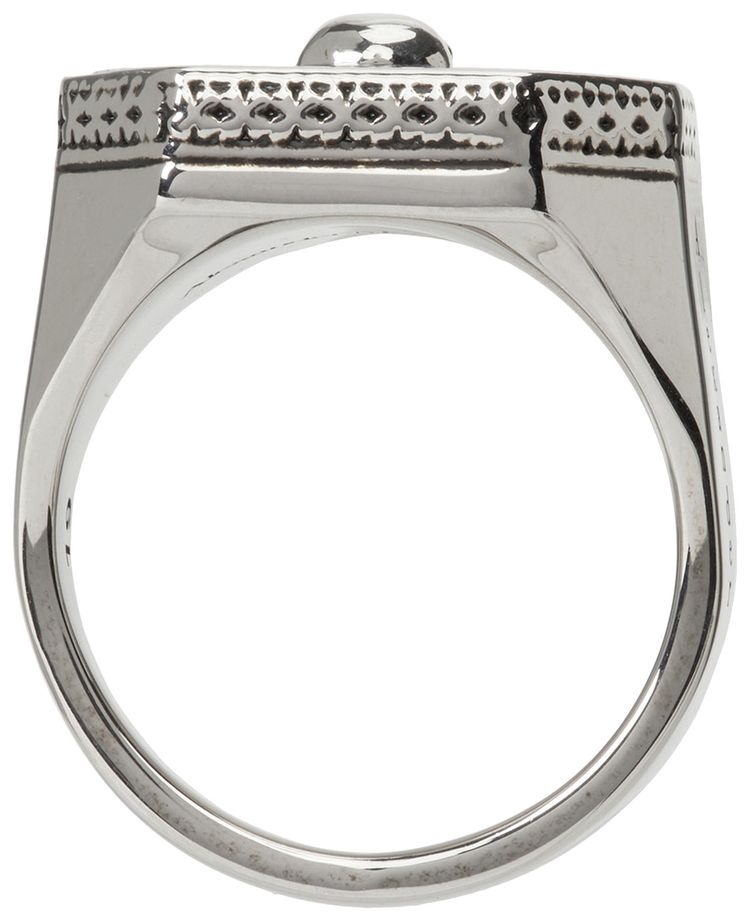 Alexander McQueen Sodalite Skull Signet Ring SilverSodalite