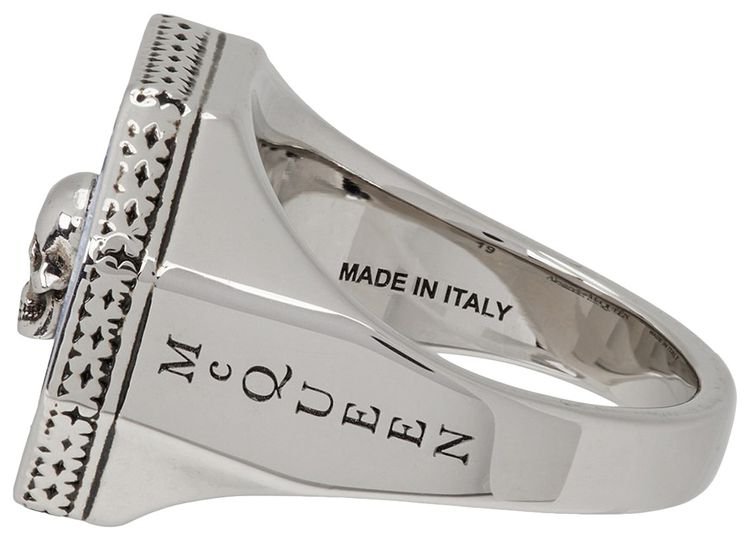 Alexander McQueen Sodalite Skull Signet Ring SilverSodalite