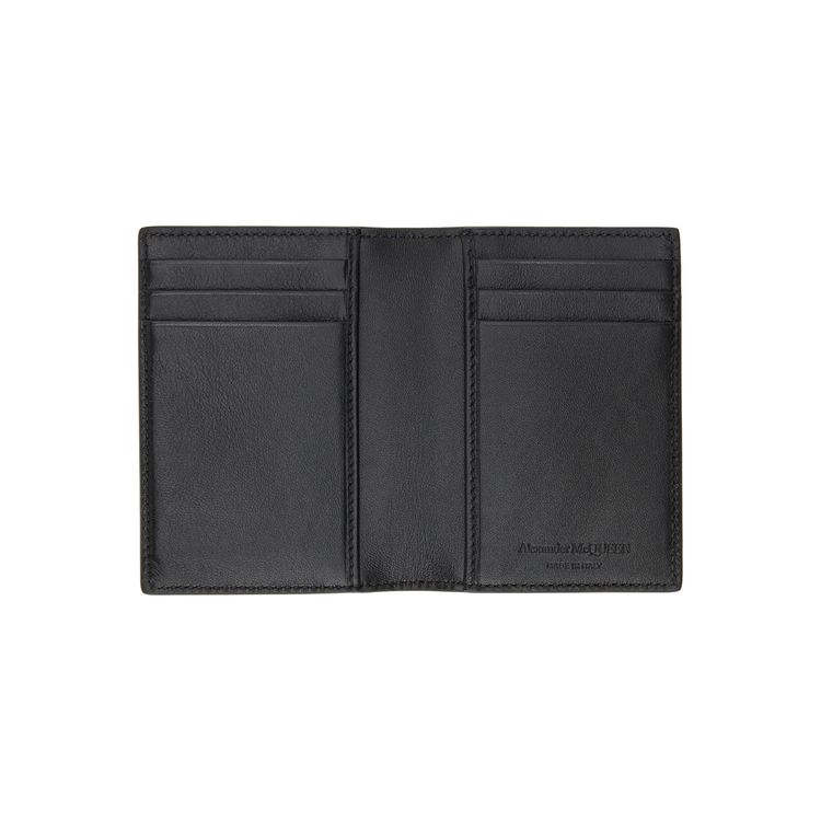 Alexander McQueen Biker Skull Bifold Card Holder BlackRed