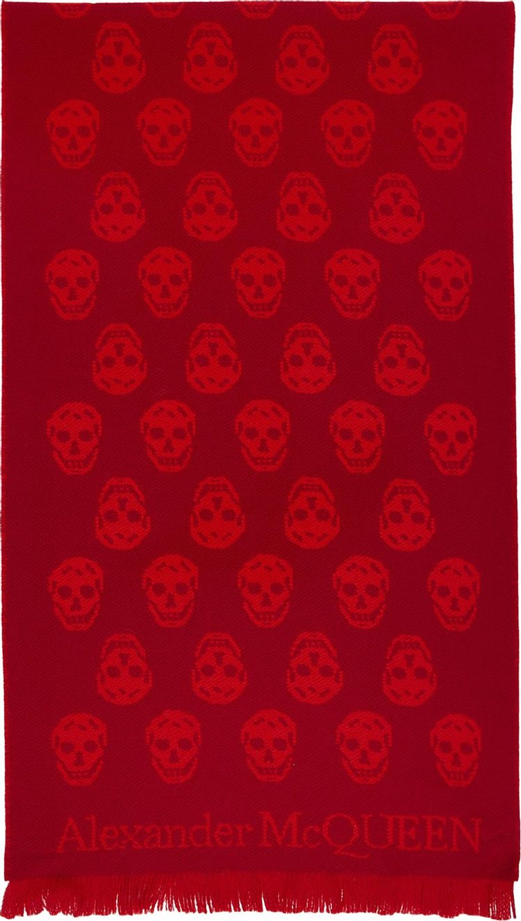 Alexander McQueen Skull Scarf 'Red'