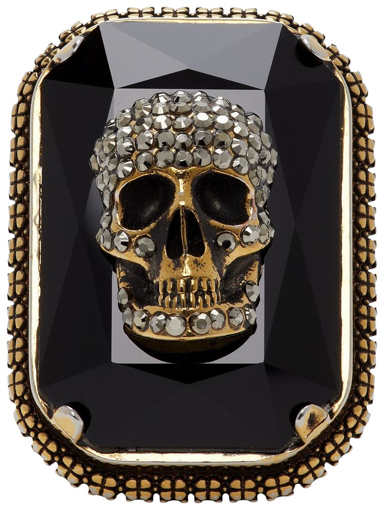 Alexander McQueen Jewelled Skull Ring Gold