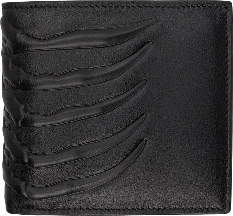 Alexander McQueen Rib Cage Bifold Wallet 'Black'