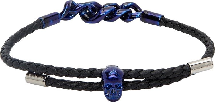 Alexander McQueen Leather Chain Link Bracelet 'Black'