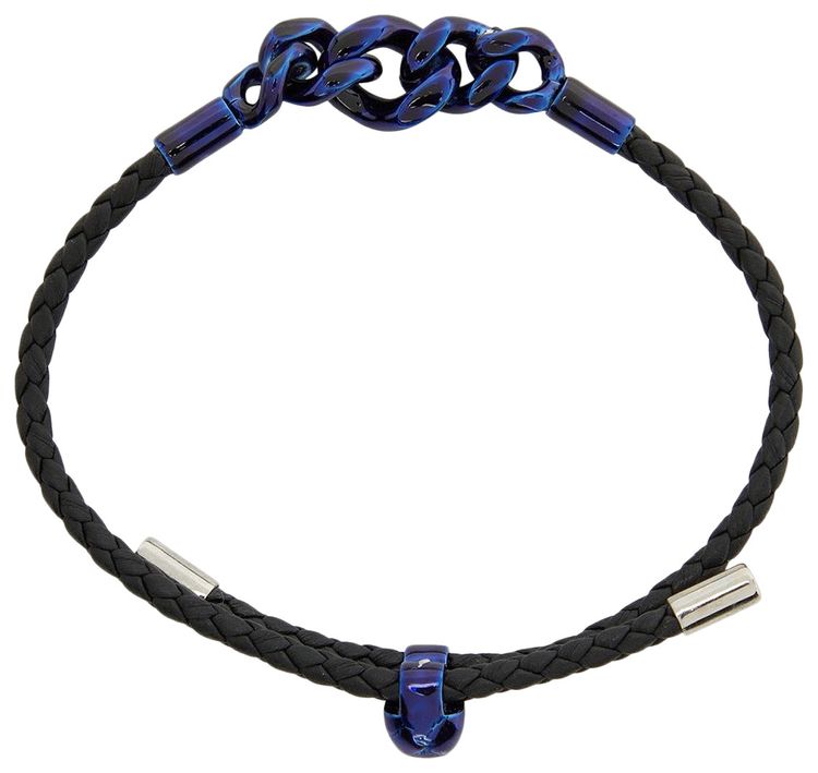 Alexander McQueen Leather Chain Link Bracelet Black