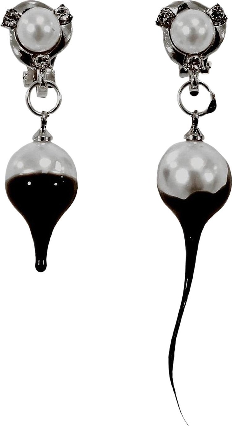 Ottolinger Dip Pearl Clip Earrings 'Black'