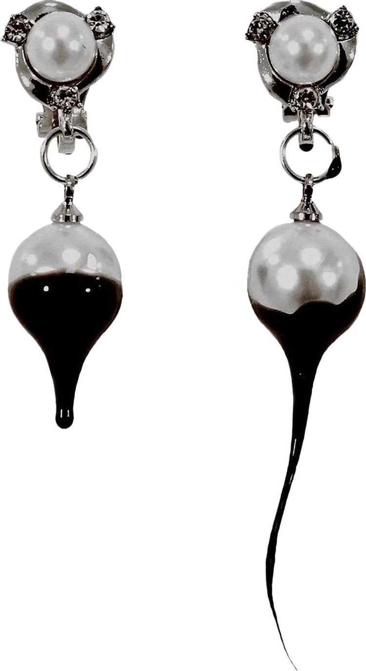 Ottolinger Dip Pearl Clip Earrings Black