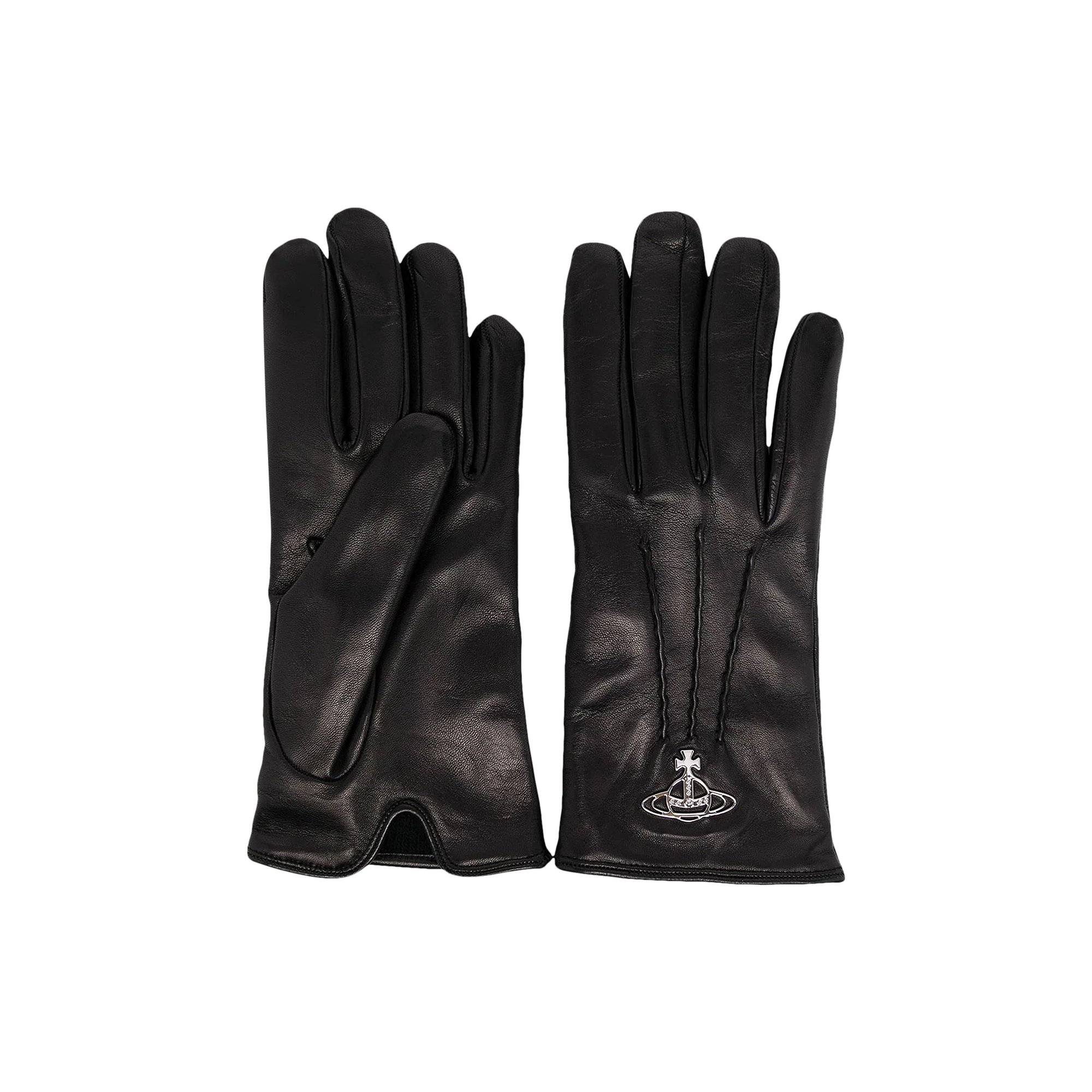 Buy Vivienne Westwood Orb-Plaque Gloves 'Black' - 8202001942030 | GOAT