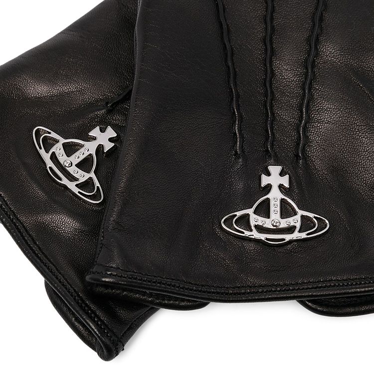Vivienne Westwood Orb Plaque Gloves Black